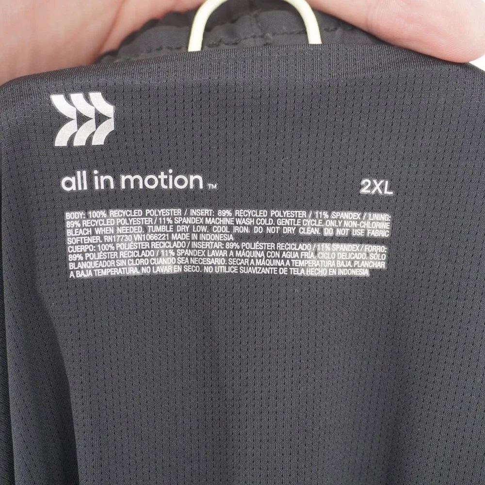 all in motion NWT Men's Black Lined Run Shorts Big & Tall Sz 2XL Pockets - Picture 3 of 4